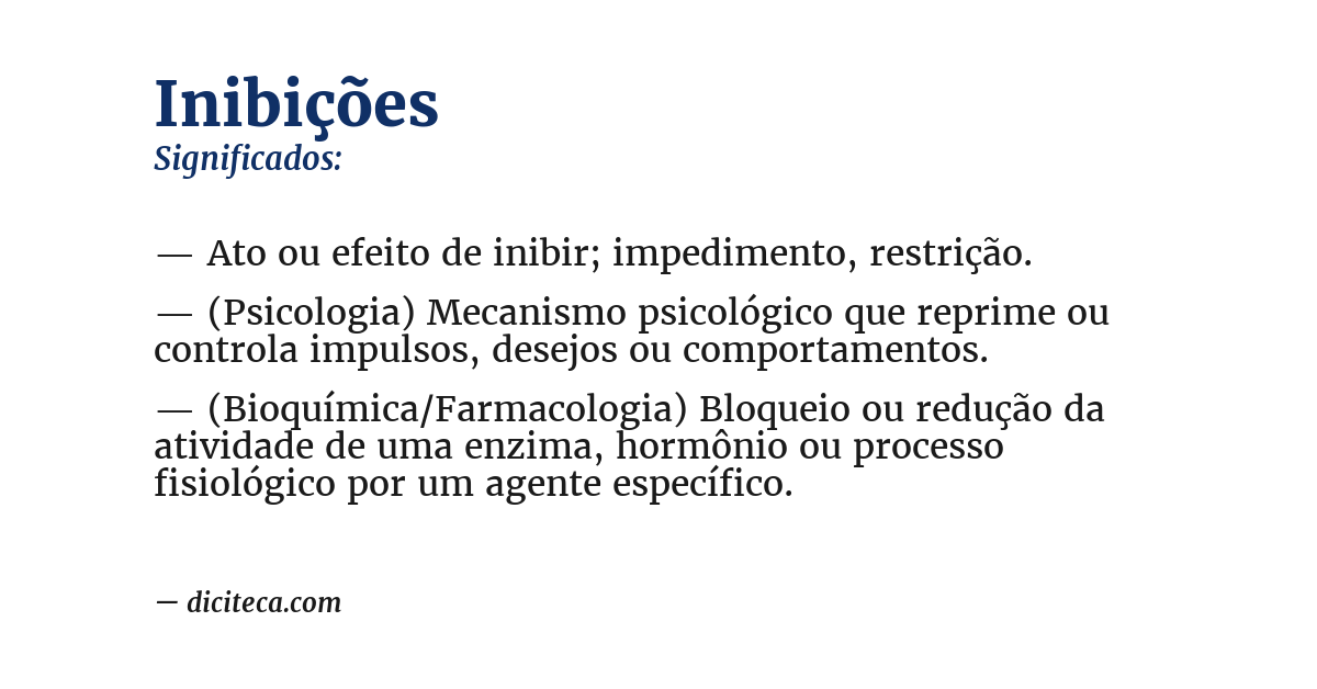 Significado de inibições
