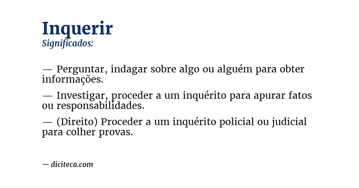 Significado de inquerir