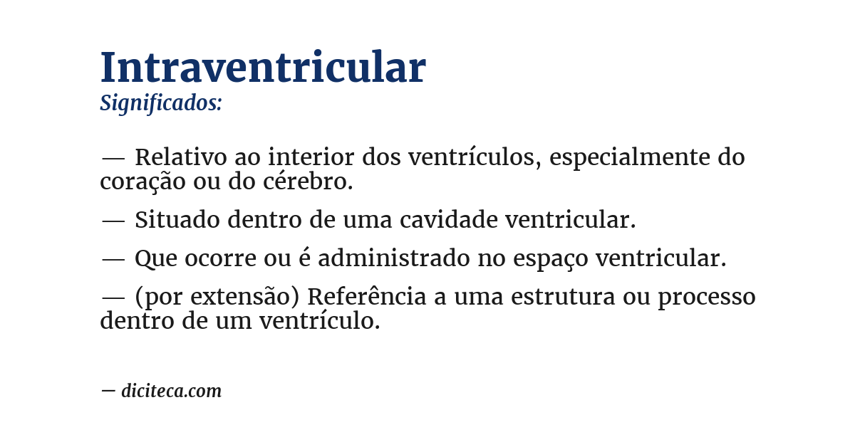 Significado de intraventricular