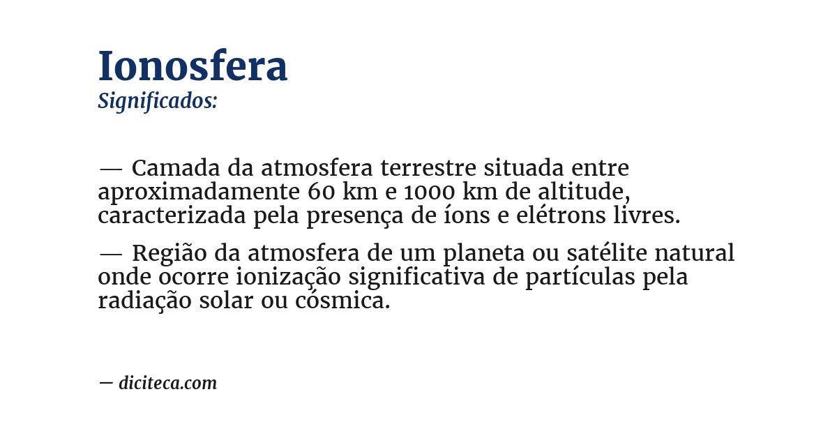 Significado de ionosfera