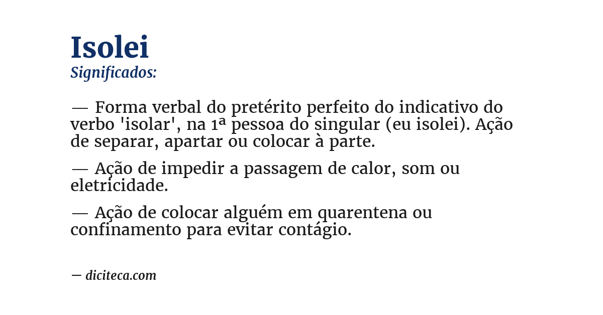 Significado de isolei