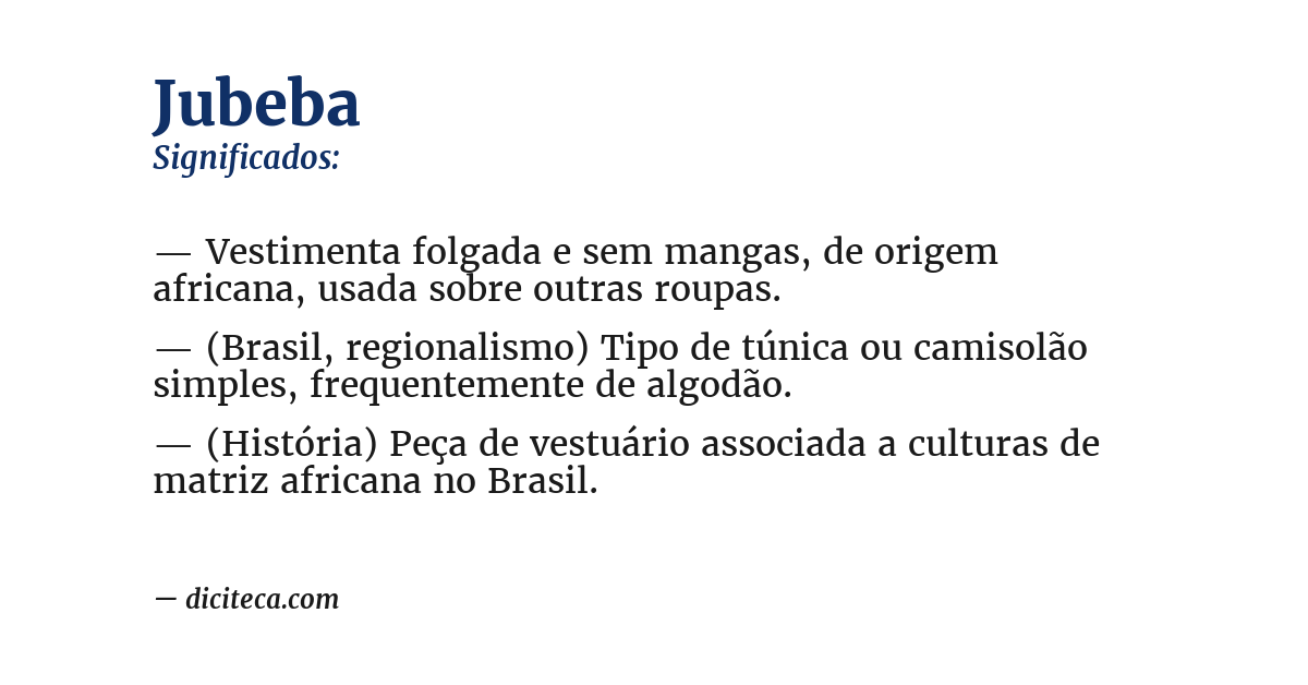 Significado de jubeba