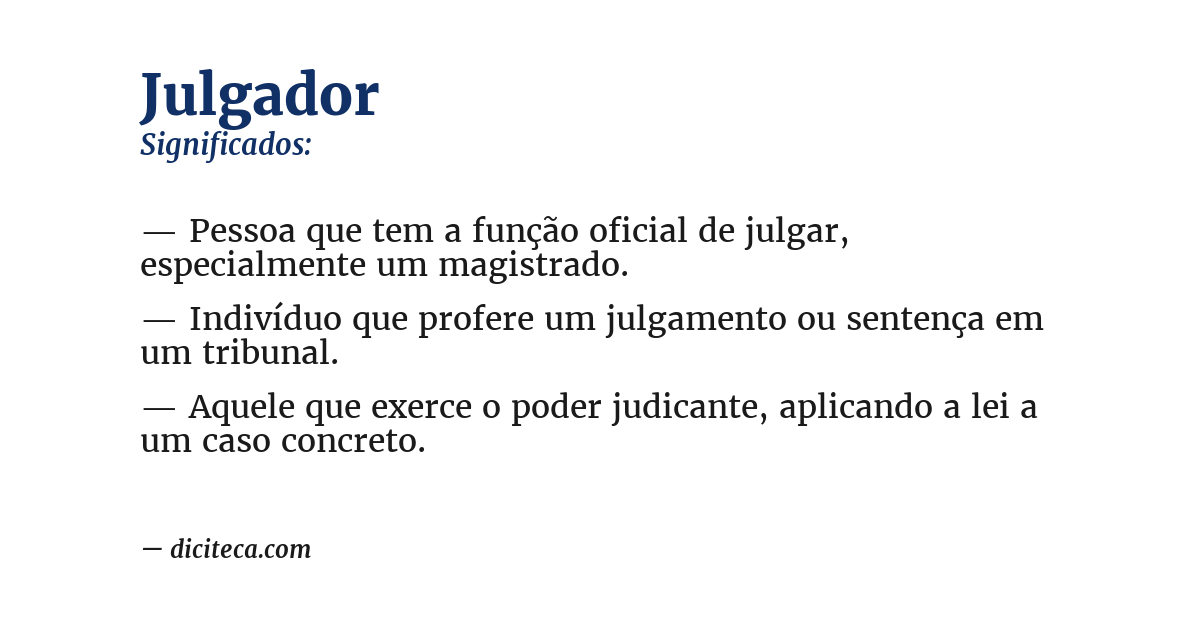 Significado de julgador