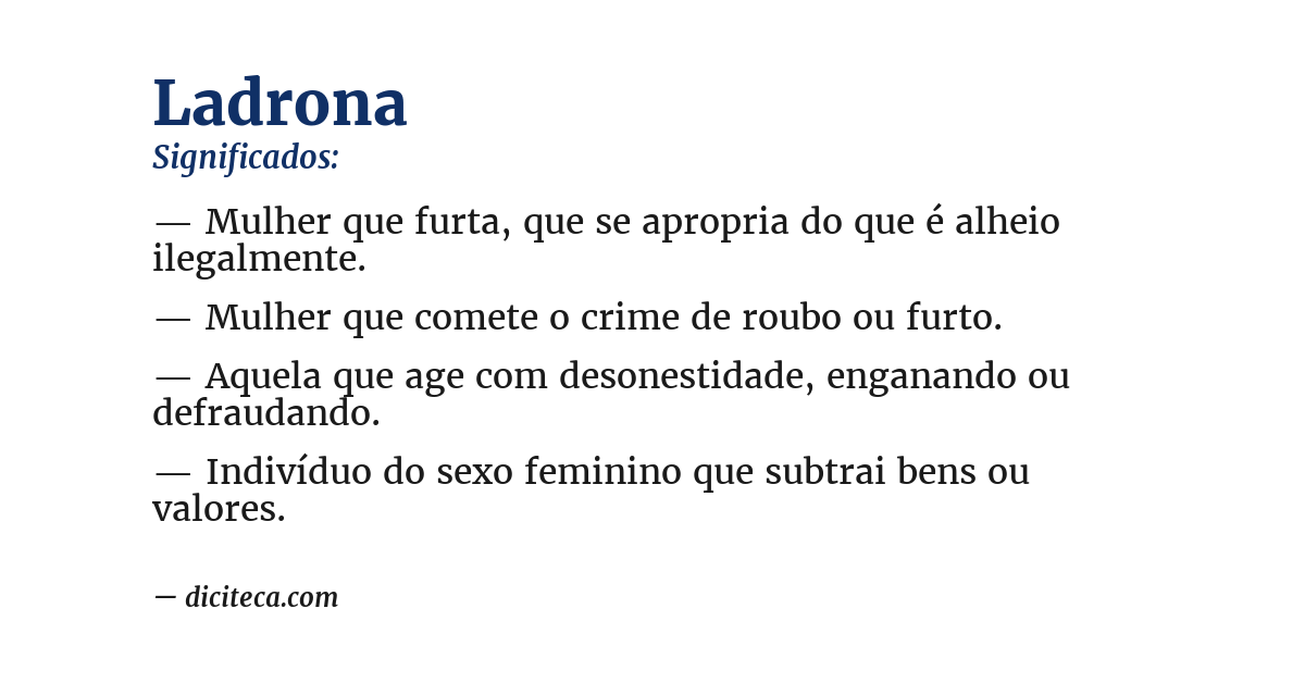 Significado de ladrona