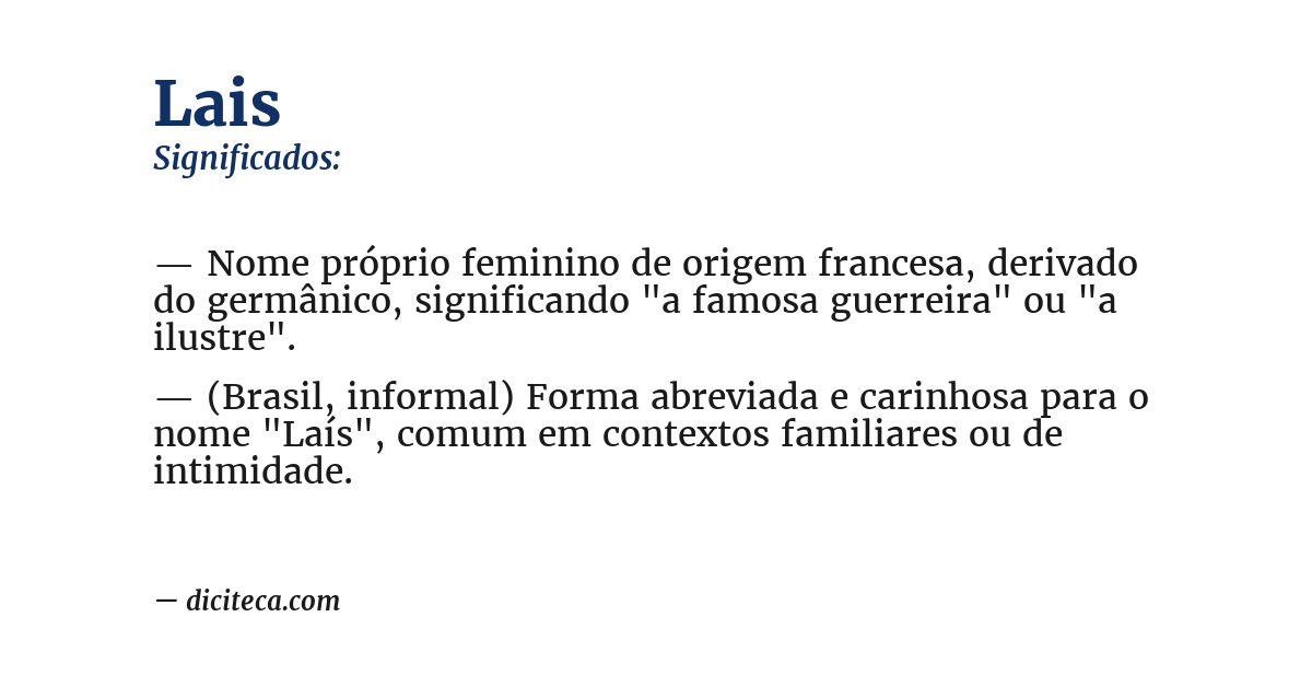 Significado de lais