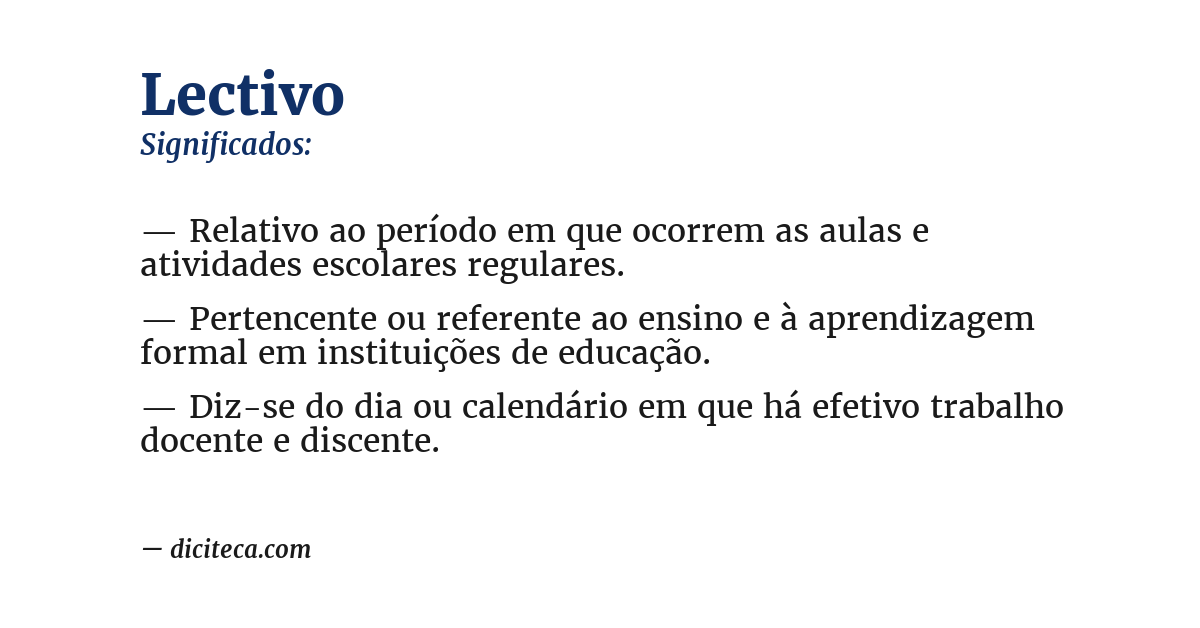 Significado de lectivo