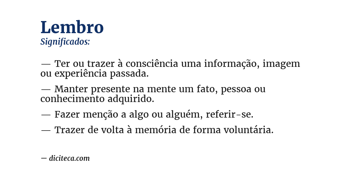Significado de lembro