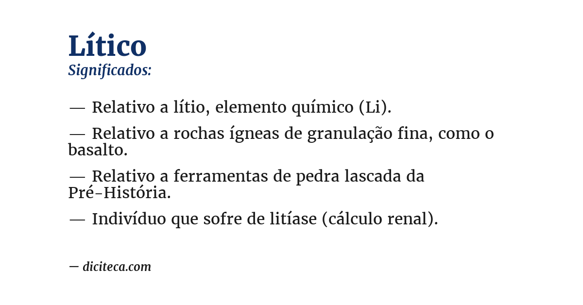 Significado de lítico