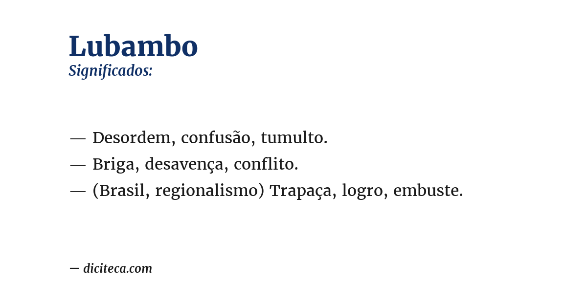 Significado de lubambo