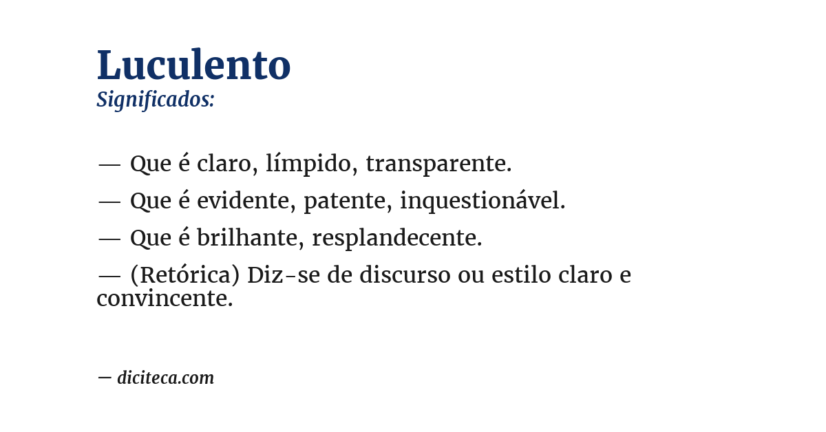 Significado de luculento