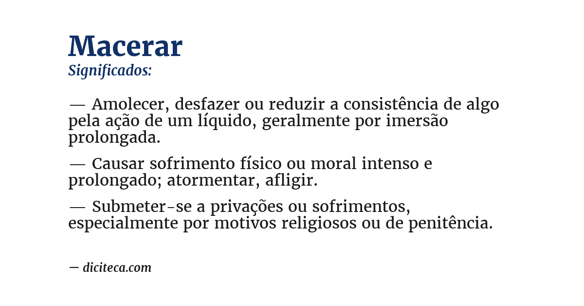 Significado de macerar