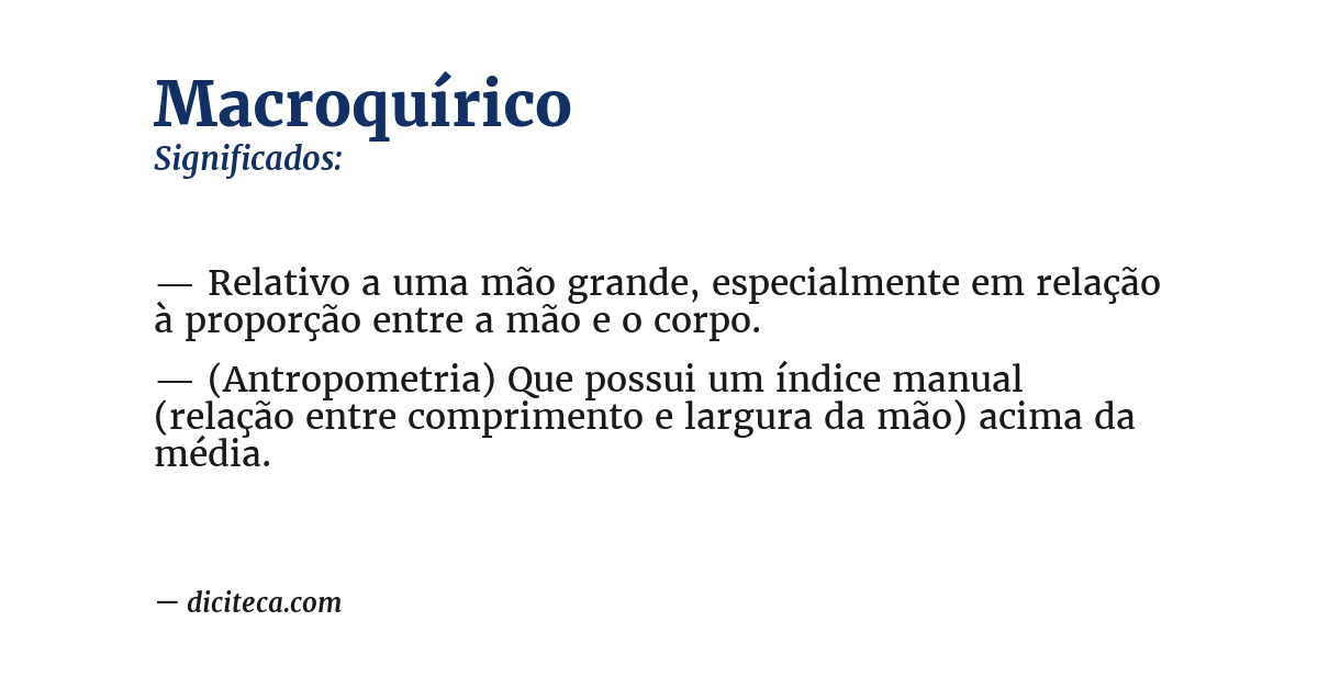 Significado de macroquírico