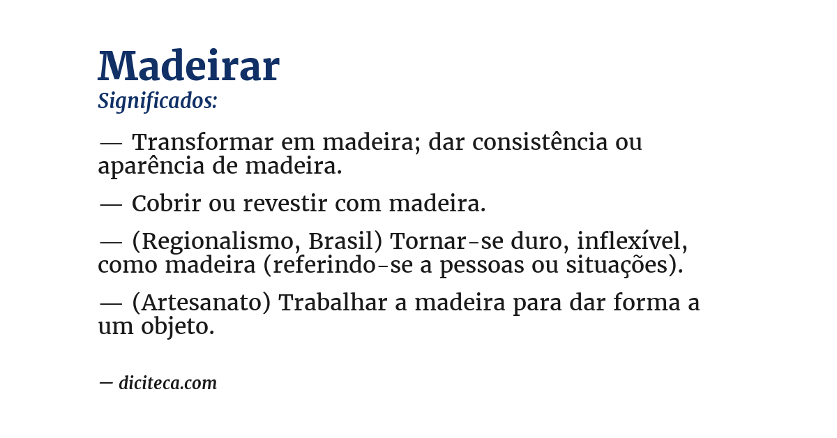 Significado de madeirar