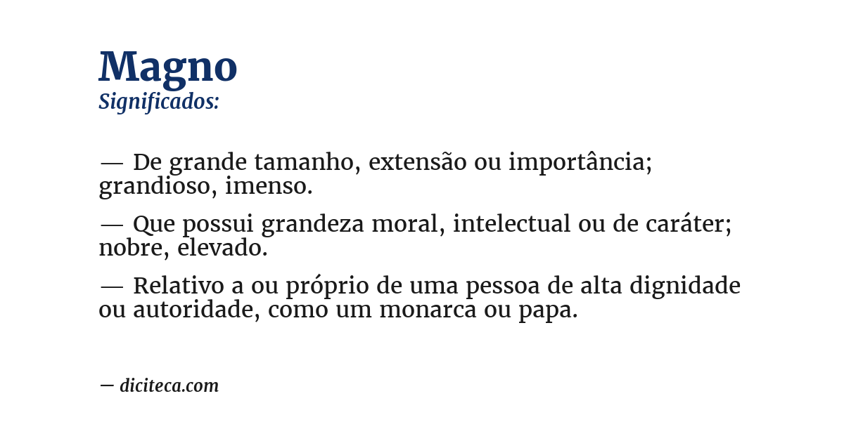 Significado de magno