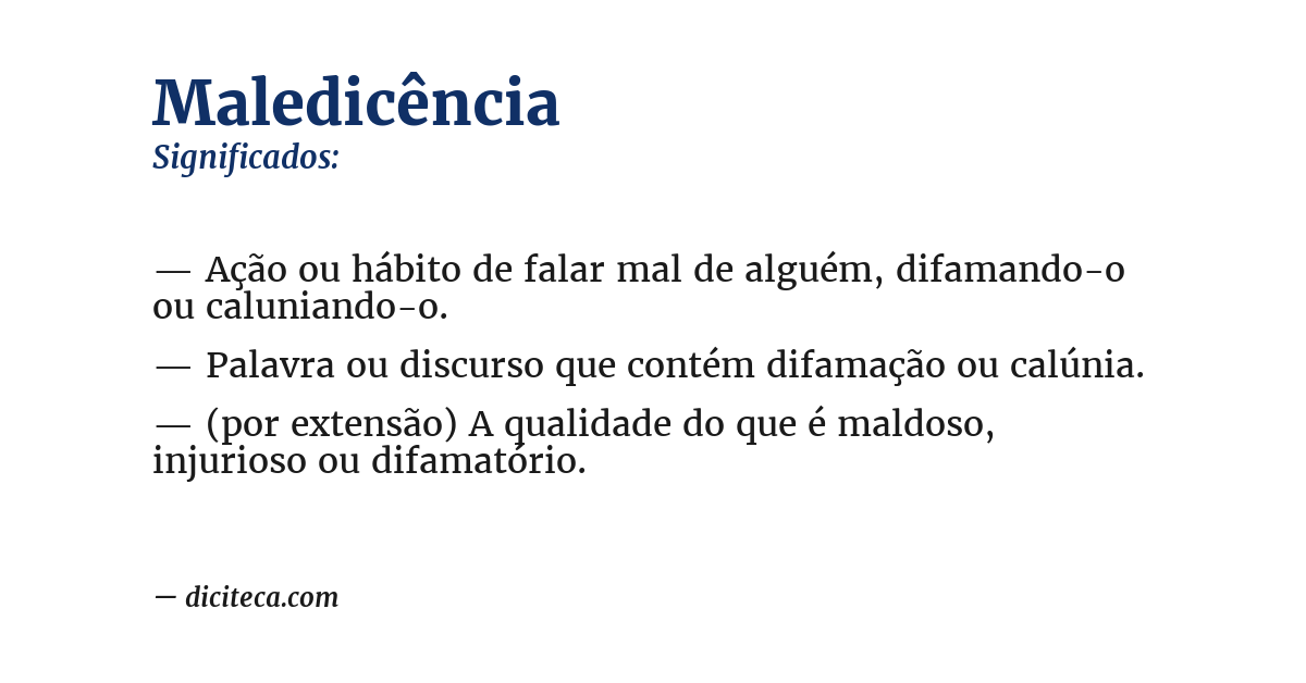 Significado de maledicência
