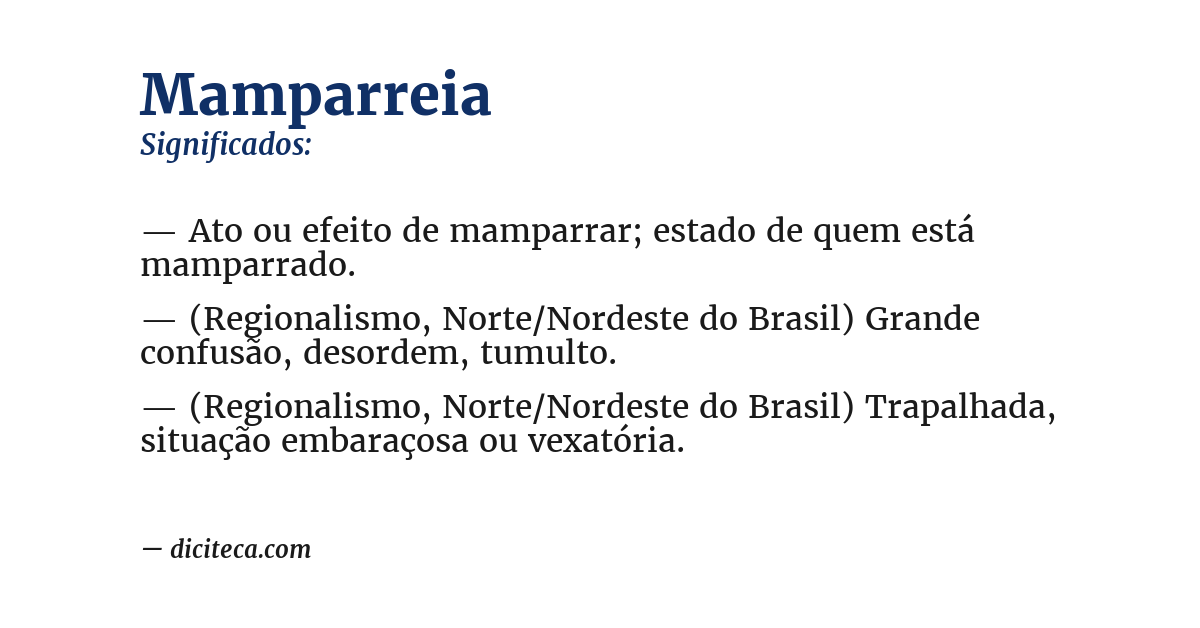 Significado de mamparreia
