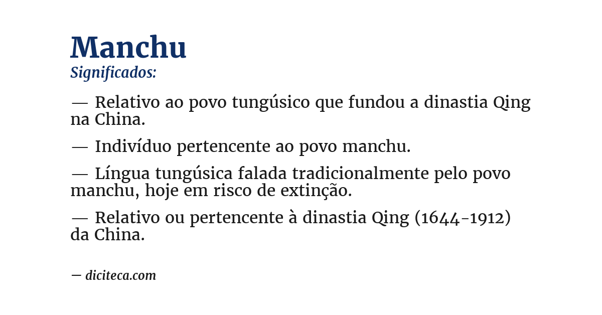 Significado de manchu