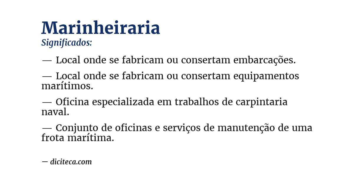 Significado de marinheiraria