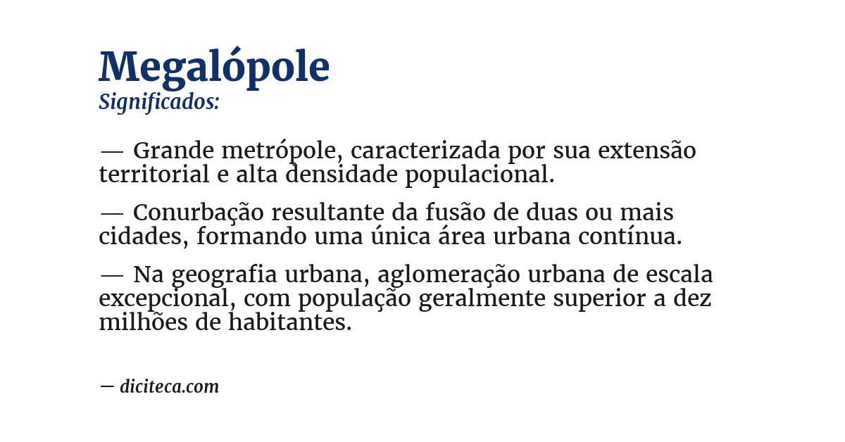 Significado de megalópole