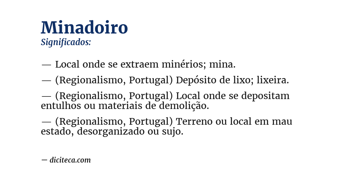 Significado de minadoiro