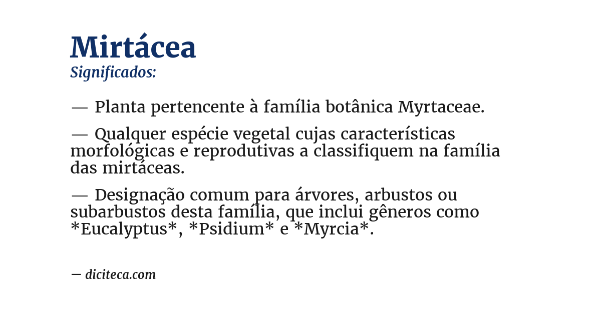 Significado de mirtácea