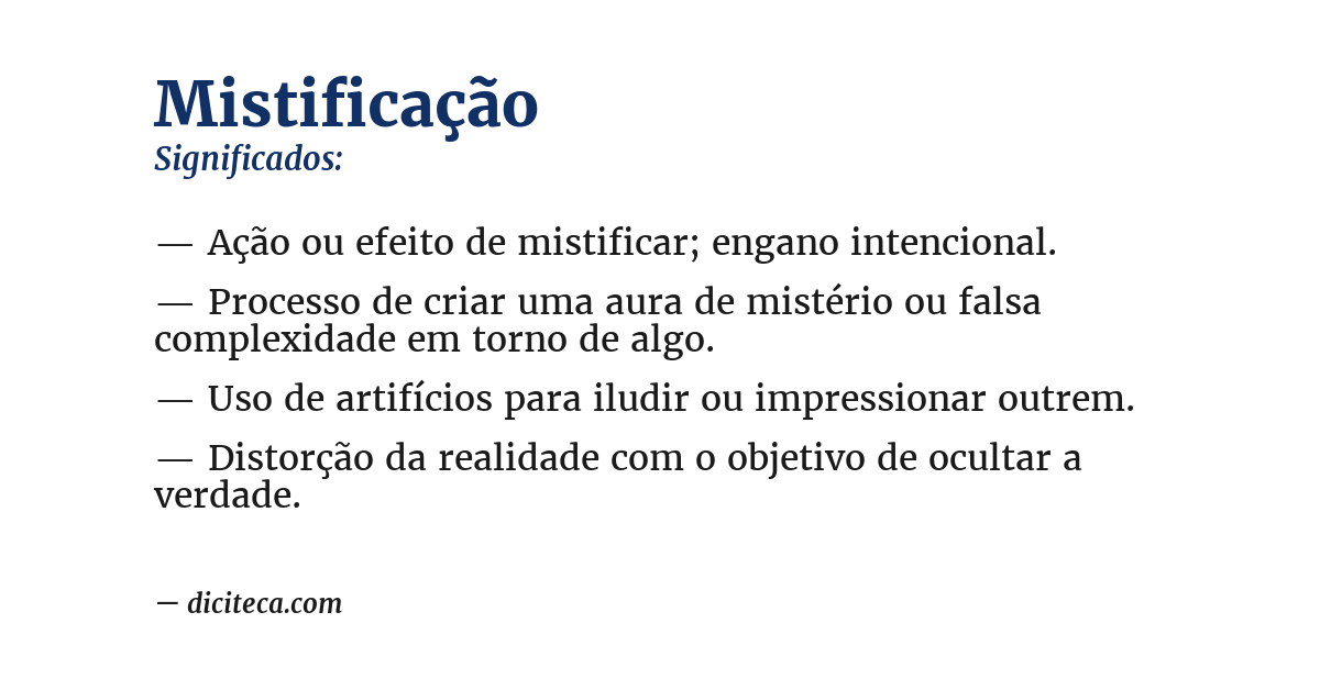 Significado de mistificação