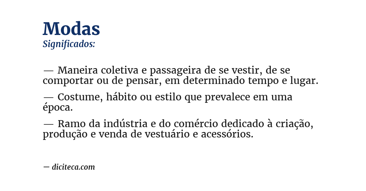 Significado de modas
