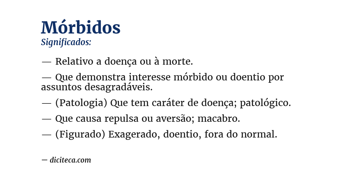 Significado de mórbidos