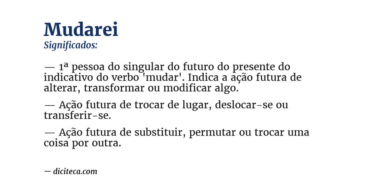 Significado de mudarei
