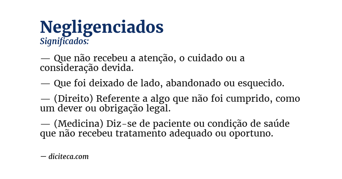 Significado de negligenciados