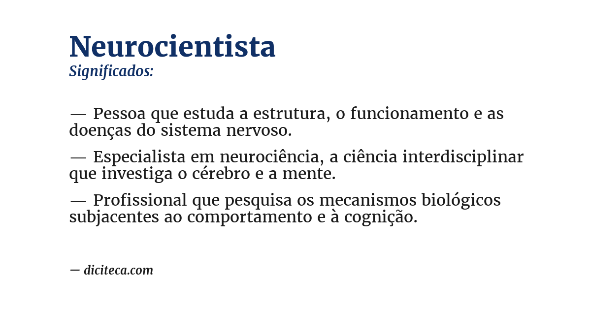 Significado de neurocientista