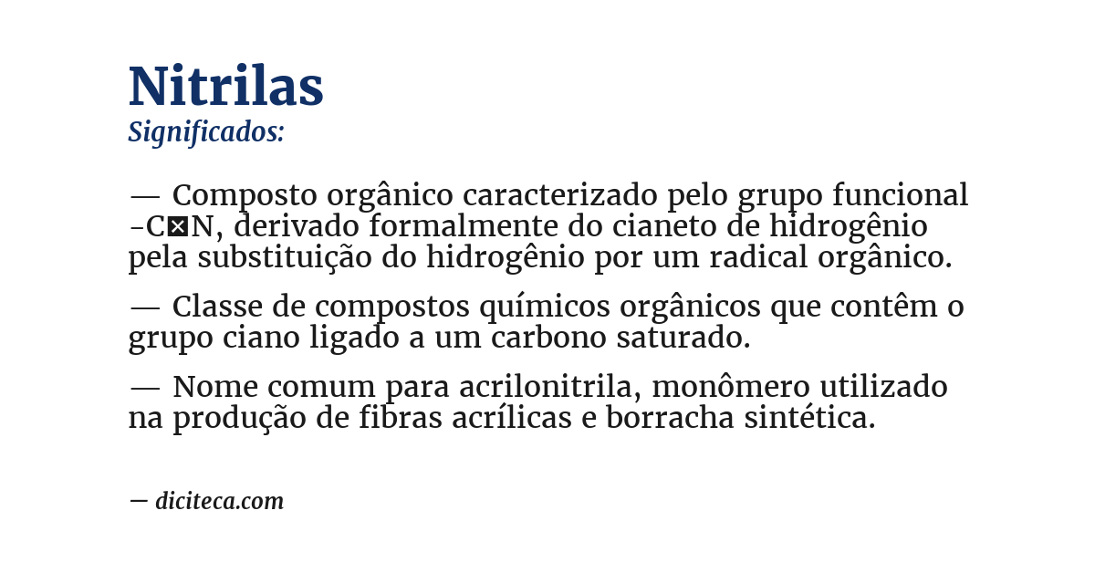 Significado de nitrilas