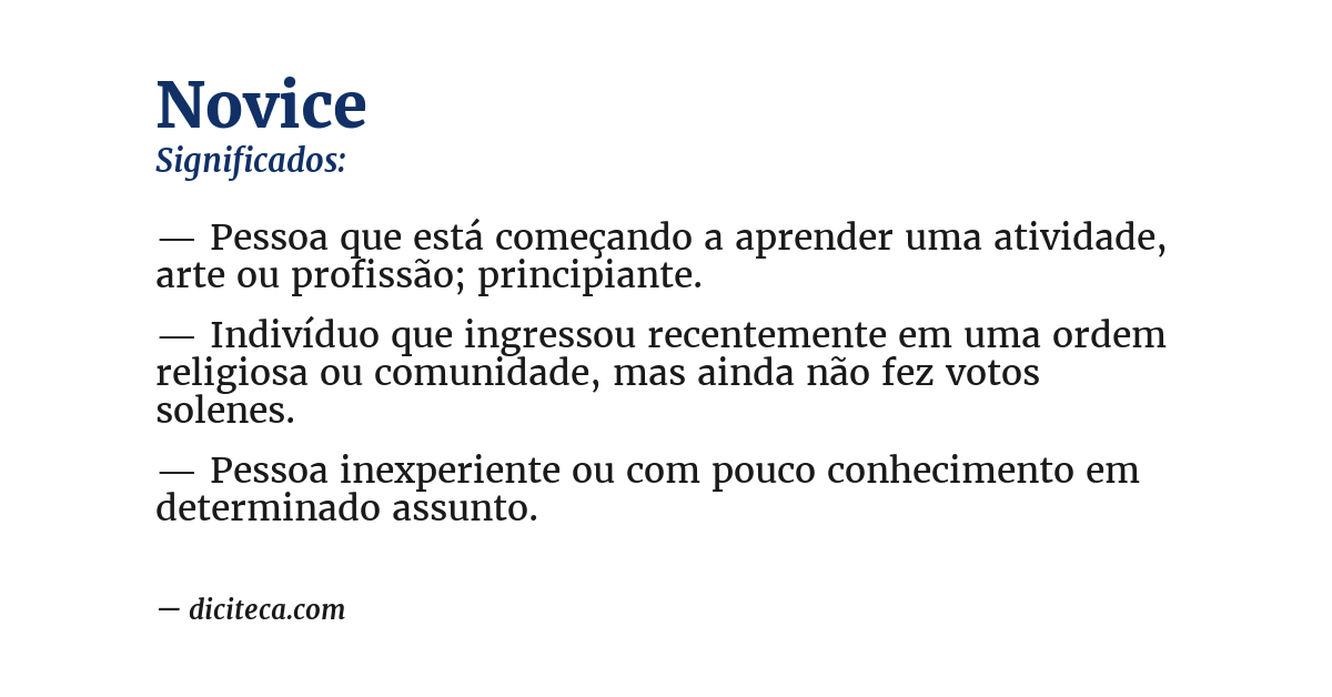 Significado de novice