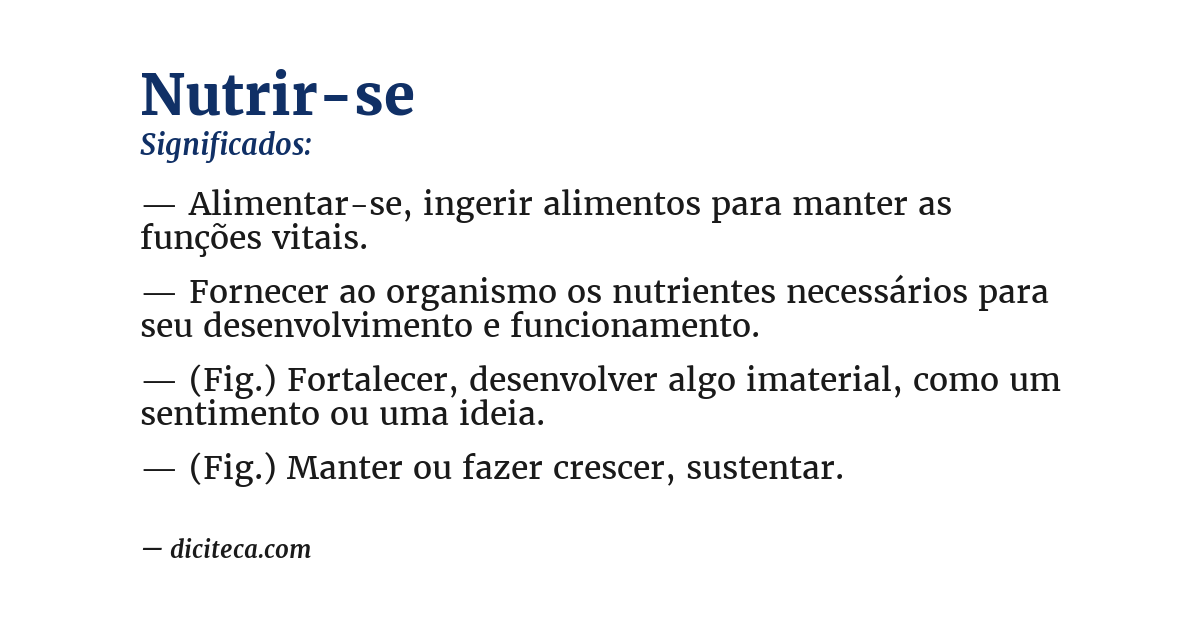 Significado de nutrir-se