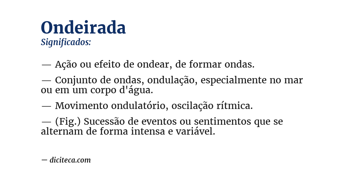 Significado de ondeirada