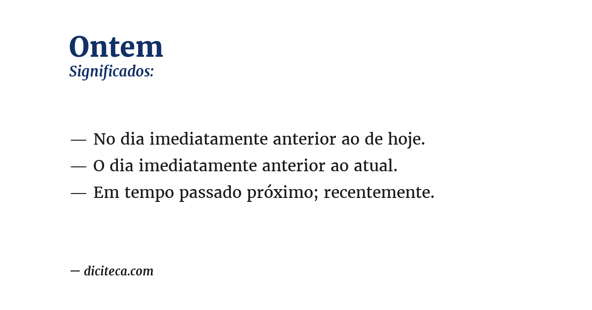 Significado de ontem