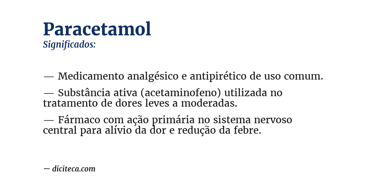 Significado de paracetamol