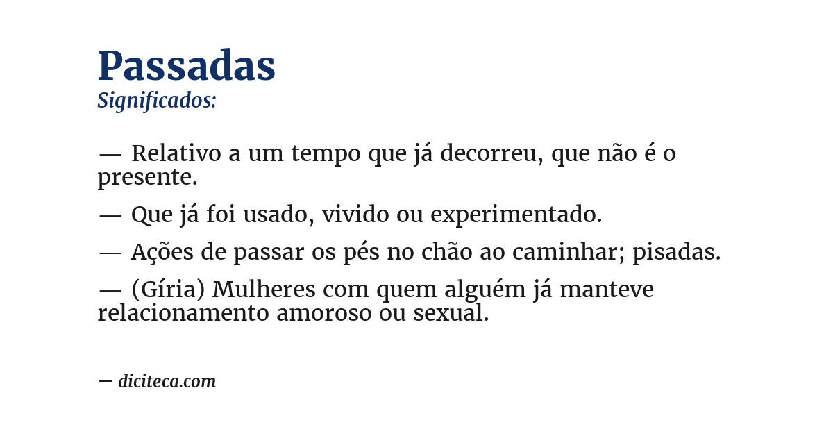 Significado de passadas