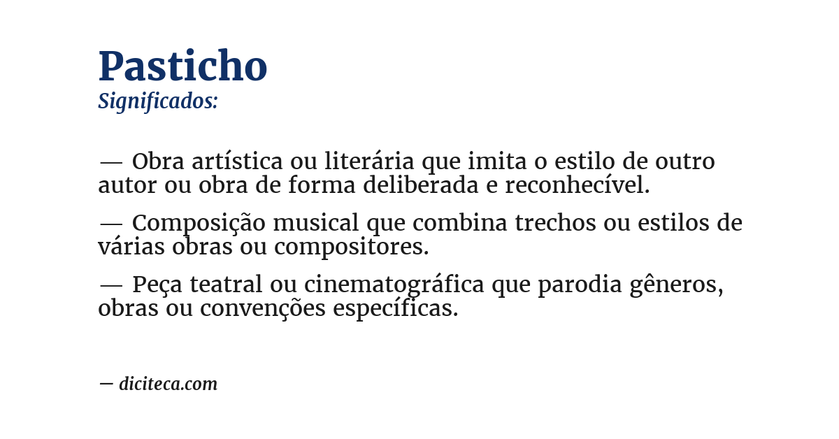 Significado de pasticho