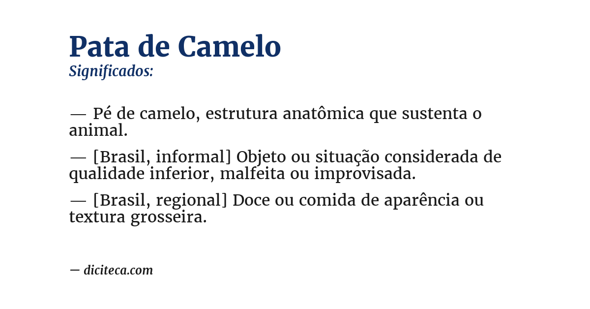 Significado de pata de camelo