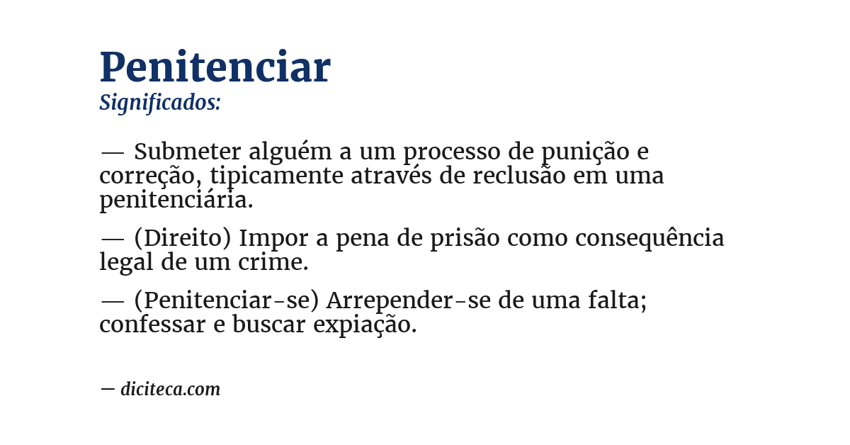 Significado de penitenciar