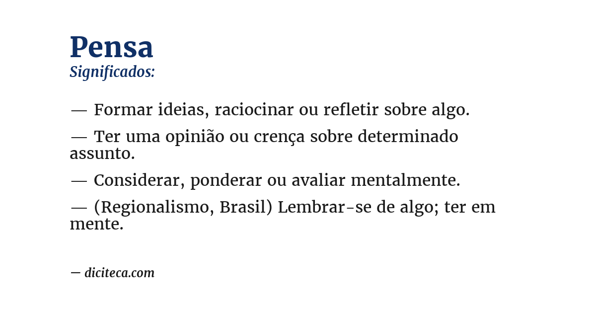 Significado de pensa