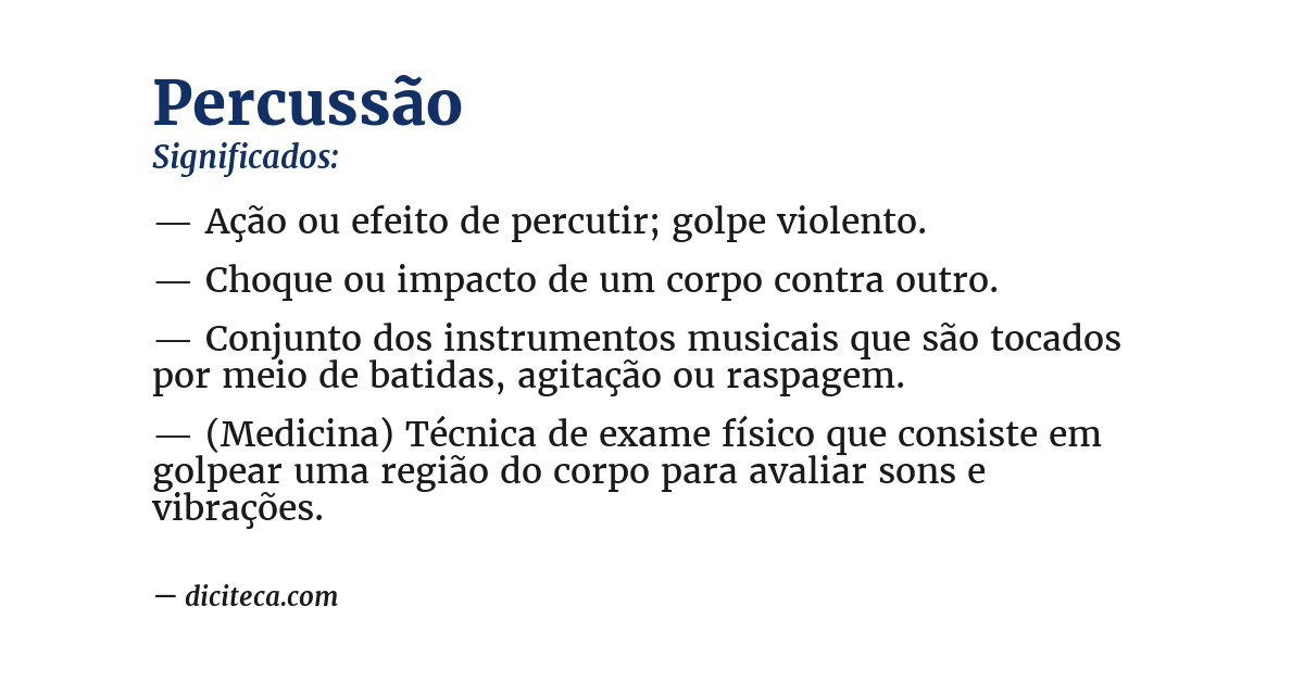 Significado de percussão