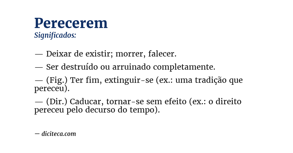 Significado de perecerem