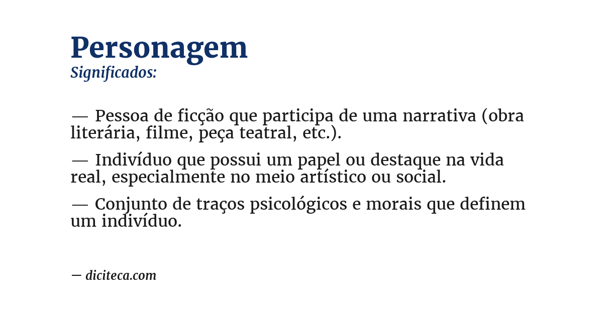 Significado de personagem