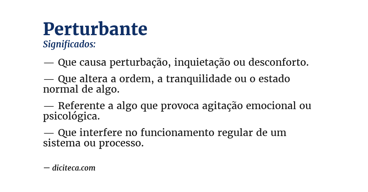 Significado de perturbante