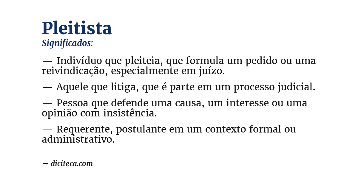 Significado de pleitista