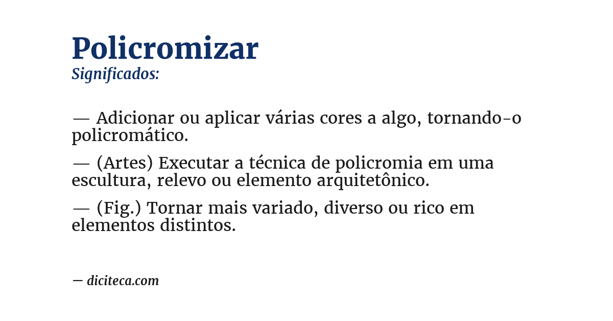 Significado de policromizar