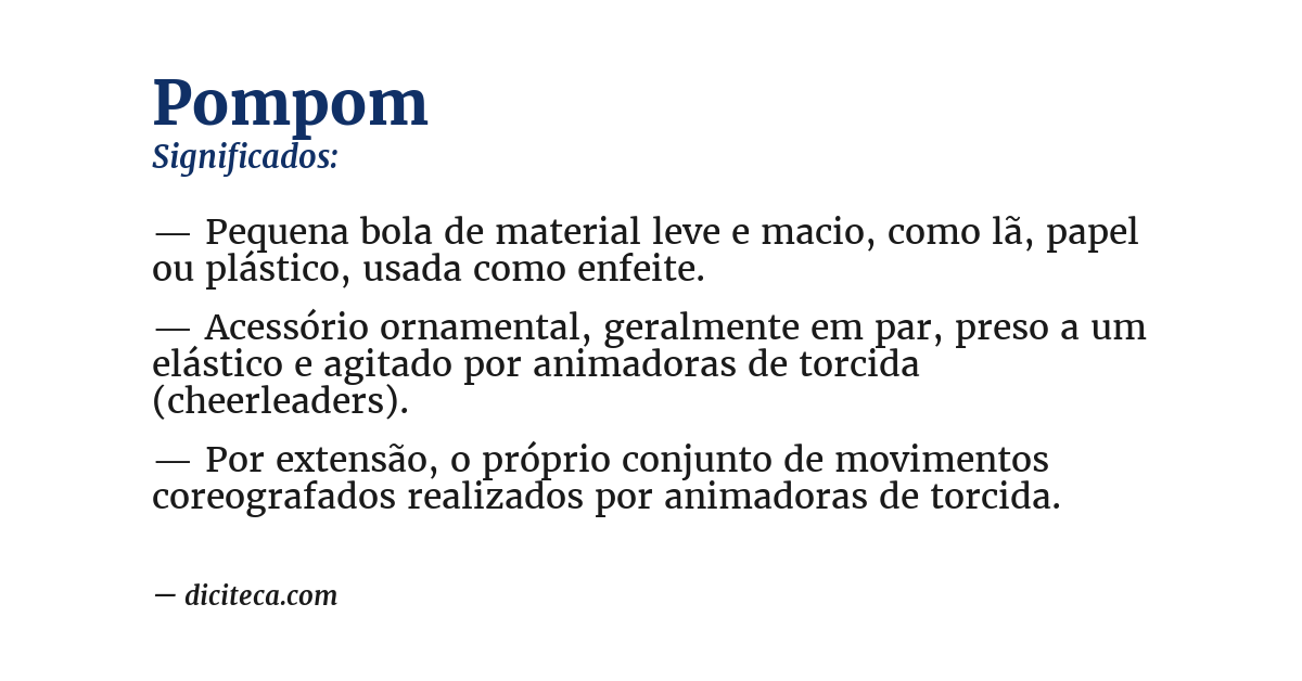 Significado de pompom