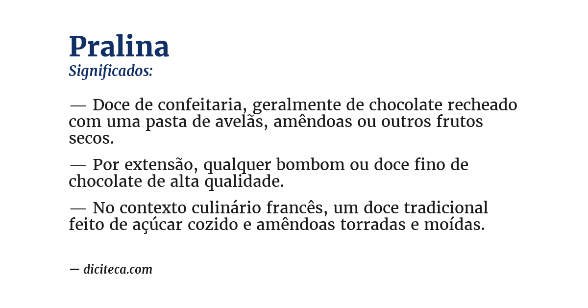 Significado de pralina